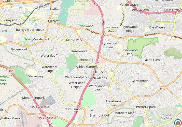 Map location of Ashlea Gardens